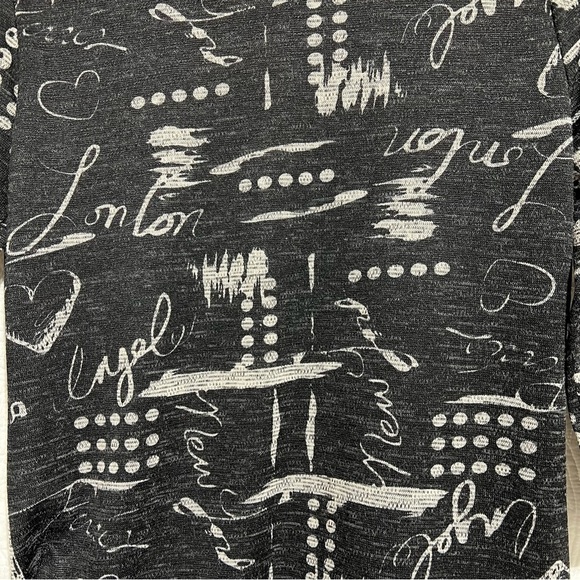 BROCHURE Black and Grey Graphic Pull Side Top, Size Medium-#346 - Picture 3 of 8